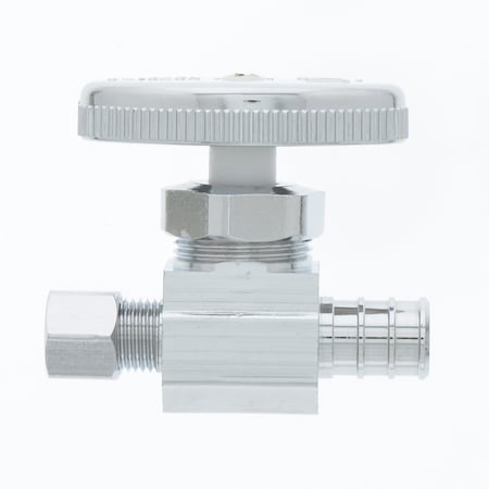 Jones Stephens 1/2" PEX x 1/4" OD Chrome Plated Multi Turn Supply Stop, Straight S10412